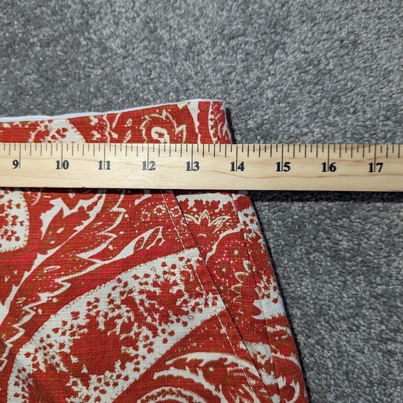 J. CREW Orange Gold White Cream Multi Floral Paisley Print Pencil Skirt Sz 2 - Picture 3 of 9